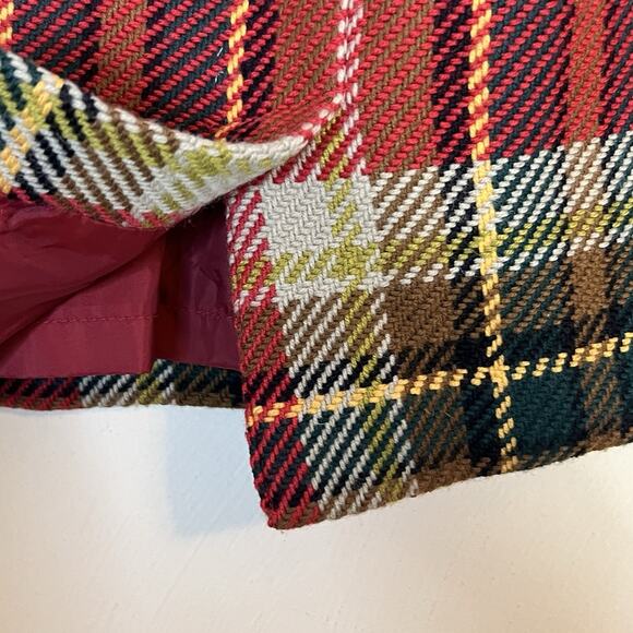 CHADWICKS Tartan Plaid Wool Blend Sz 4P Red Green Gold Vintage Academia Corpcore - Picture 3 of 6